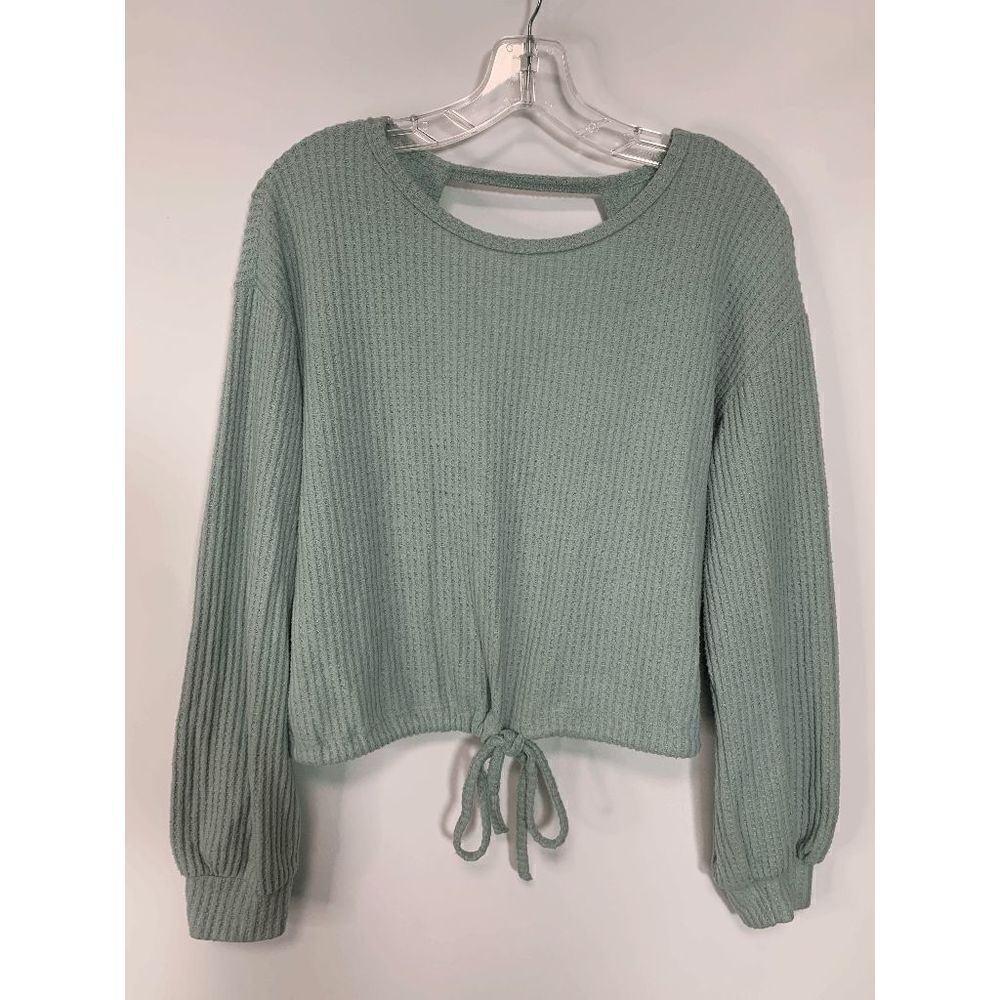 Hollister Womens Sweater Lined Drawstring Long Sleeve Backhole Light Blue XS